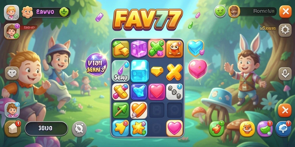 Tampilan gameplay FAV77 yang penuh warna dan menantang.