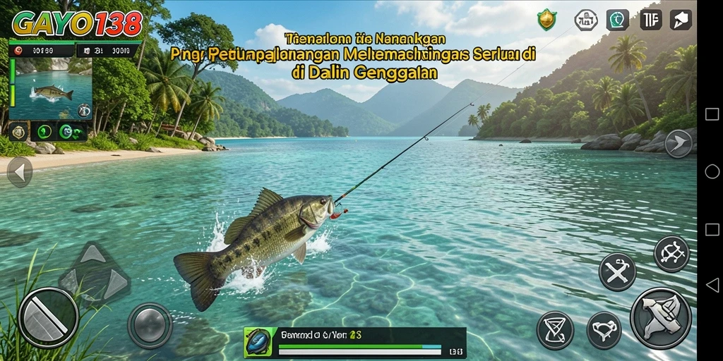 Screenshot GAYO138 menampilkan aksi memancing yang seru dan menegangkan.