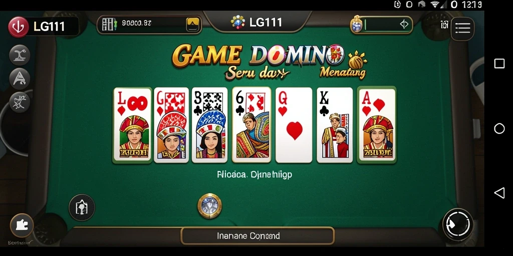 Tangkapan layar utama LG111 menunjukkan aksi seru permainan Domino.
