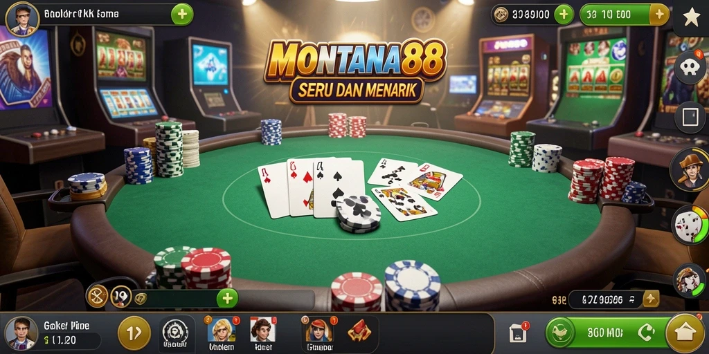 Tampilan gameplay menarik dari MONTANA88 saat bermain Poker.