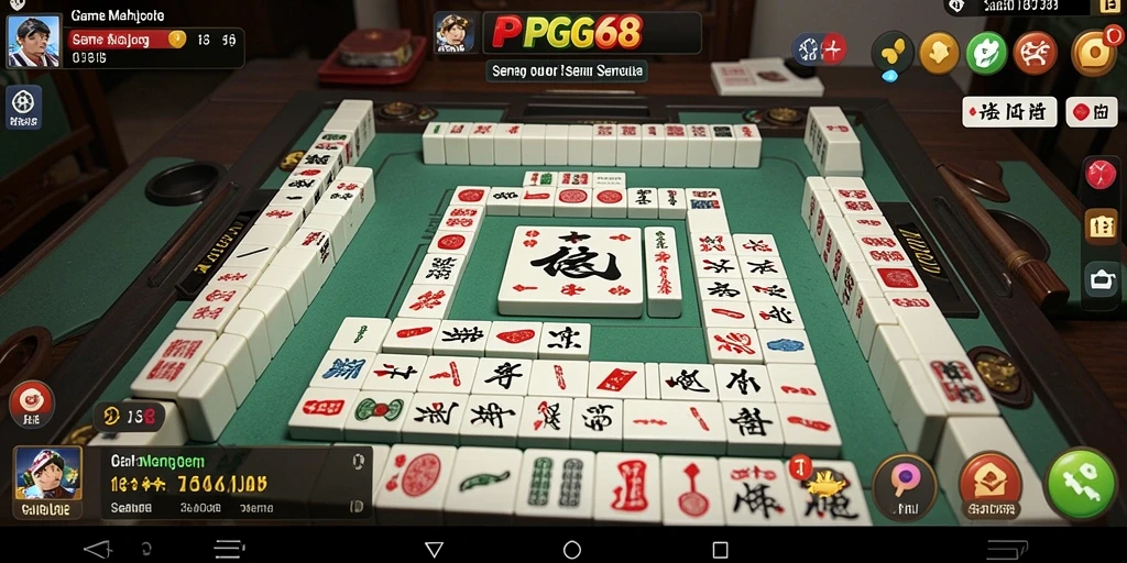 Tangkapan layar gameplay PGG68 yang menampilkan pengalaman Mahjong yang menyenangkan.