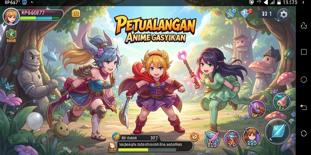 Screenshot gameplay RP6677 menampilkan karakter anime dalam aksi seru.