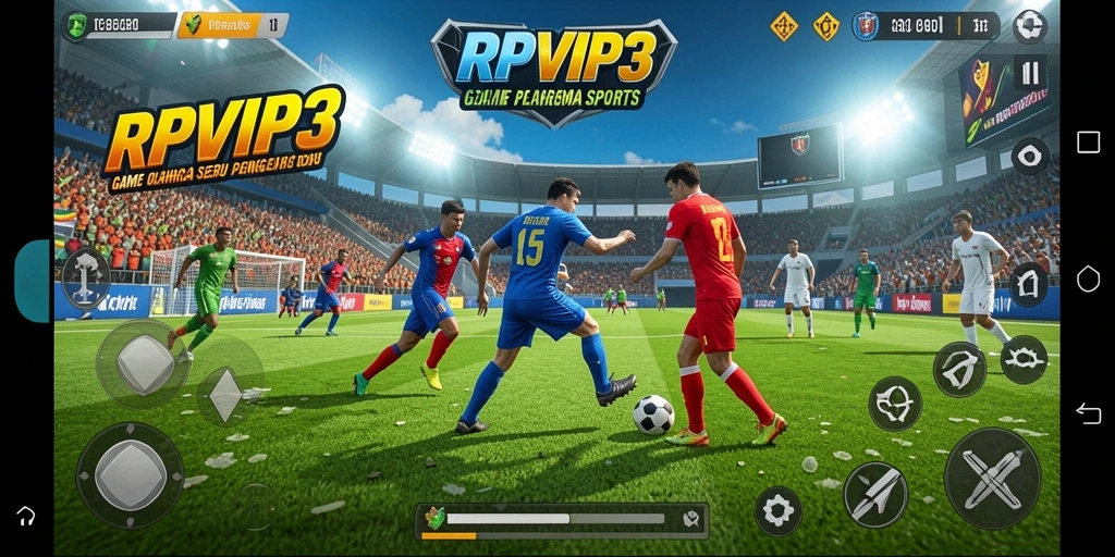 Screenshot utama RPVIP3 yang menampilkan aksi seru permainan olahraga.
